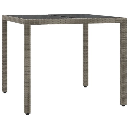 Set da Pranzo da Giardino 5 pz con Cuscini in Polyrattan Grigio