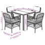 Set da Pranzo da Giardino 5 pz con Cuscini in Polyrattan Grigio