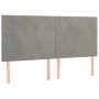 Testiera 4 pz Grigio Chiaro 90x5x78/88 cm in Velluto