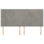 Testiera 4 pz Grigio Chiaro 90x5x78/88 cm in Velluto