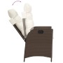 Set da Pranzo da Giardino 7pz con Cuscini in Polyrattan Marrone