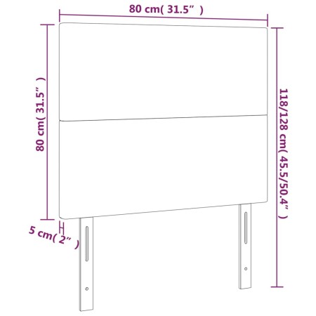 Testiera 2 pz Grigio Scuro 80x5x78/88 cm in Velluto