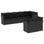 Set Divani da Giardino con Cuscini 8 pz Nero in Polyrattan