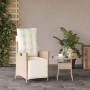 Sedia Reclinabile da Giardino con Poggiapiedi Beige Polyrattan