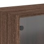 Mobili a Muro con Ante in Vetro 2pz Rovere Marrone 68,5x37x35cm