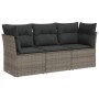 Set Divani da Giardino 3 pz con Cuscini Grigio in Polyrattan