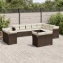 Set Divani da Giardino 12 pz con Cuscini Marrone in Polyrattan