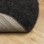 Tappeto Shaggy PAMPLONA a Pelo Lungo Moderno Nero Ø 240 cm