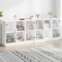 Libreria con Ante Bianca 204x37x75 cm in Legno Multistrato