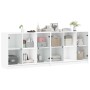 Libreria con Ante Bianca 204x37x75 cm in Legno Multistrato