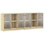 Libreria con Ante Rovere Sonoma 204x37x75 cm Legno Multistrato