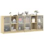 Libreria con Ante Rovere Sonoma 204x37x75 cm Legno Multistrato