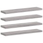 Mensole Parete 4pz Grigio Sonoma 40x10x1,5cm Legno Multistrato