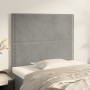 Testiera 2 pz Grigio Chiaro 90x5x78/88 cm in Velluto