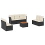 Set Divani da Giardino con Cuscini 8 pz Nero in Polyrattan