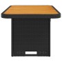 Tavolo da Giardino Nero 90x55x71cm in Polyrattan e Legno Acacia