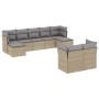 Set Divano da Giardino 9 pz con Cuscini Beige in Polyrattan