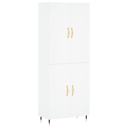 Credenza Bianca 69,5x34x180 cm in Legno Multistrato