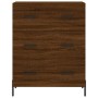 Credenza Rovere Marrone 69,5x34x180 cm in Legno Multistrato