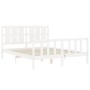 Giroletto con Testiera Bianco King Size in Legno Massello