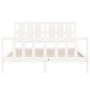 Giroletto con Testiera Bianco King Size in Legno Massello