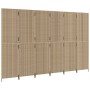 Divisorio per Ambienti a 6 Pannelli Beige in Polyrattan
