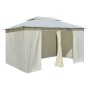 Gazebo da Giardino con Tende 4x3 m Bianco