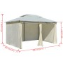 Gazebo da Giardino con Tende 4x3 m Bianco