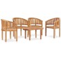 Set Salotto da Giardino 5 pz Design Curvo in Massello di Teak