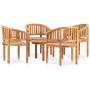 Set Salotto da Giardino 5 pz Design Curvo in Massello di Teak