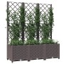 Fioriera da Giardino con Graticcio Marrone 120x40x136 cm in PP