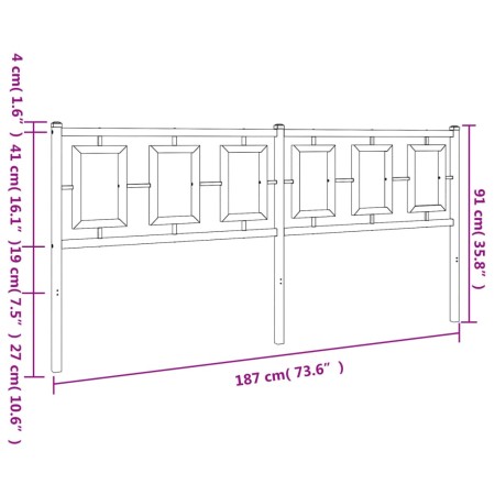 Testiera in Metallo Bianco 180 cm