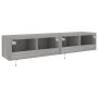 Mobili TV a Parete con Luci LED 2pz Grigio Sonoma 80x35x31 cm