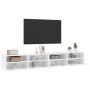 Mobili TV a Parete 2pz Bianchi 100x30x30 cm Legno Multistrato