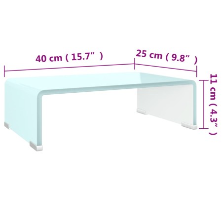 Supporto TV / Rialzo Monitor in Vetro Verde 40x25x11 cm