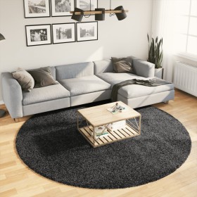 Tappeto Shaggy PAMPLONA a Pelo Lungo Moderno Antracite Ø 240 cm