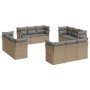 Set Divani da Giardino 12 pz con Cuscini Beige in Polyrattan