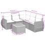 Set Divano da Giardino 6 pz con Cuscini Grigio in Polyrattan