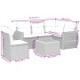 Set Divano da Giardino 6 pz con Cuscini Grigio in Polyrattan