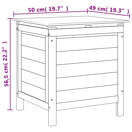 Contenitore Giardino Marrone 50x49x56,5 cm Legno Massello Abete