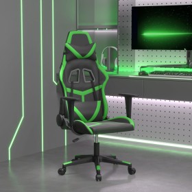 Sedia da Gaming Massaggiante Nero e Verde in Similpelle