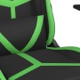 Sedia da Gaming Massaggiante Nero e Verde in Similpelle