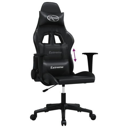 Sedia da Gaming Massaggiante Nera in Similpelle