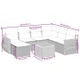 Set Divano da Giardino 8 pz con Cuscini Grigio in Polyrattan