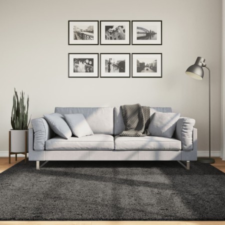 Tappeto Shaggy PAMPLONA Pelo Lungo Moderno Antracite 200x200cm