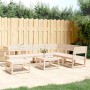 Set Salotto da Giardino 7 pz in Legno Massello di Pino