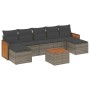 Set Divano da Giardino 8 pz con Cuscini Grigio in Polyrattan