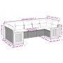 Set Divani da Giardino 7 pz con Cuscini Beige in Polyrattan