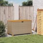 Contenitore Giardino Beige 110x55x63cm Polyrattan Legno Acacia