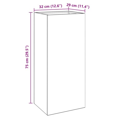 Fioriera Argento 32x29x75 cm in Acciaio Inox